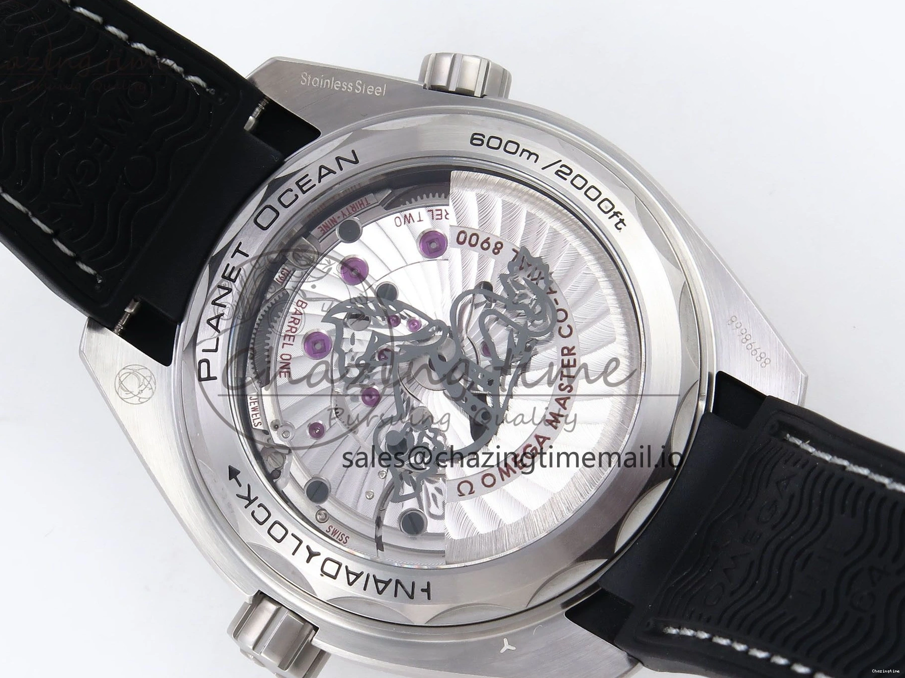 0307 AllSeason Planet Ocean 43.5mm SS VSF 1:1 Best Edition Gray Bezel Gray Dial on Black Rubber Strap A8900 Super Clone 7712